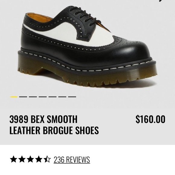 Dr. Martens Shoes Dr Martens 3989 Bex Smooth Leather Brogue Shoes Unisex In Black And White